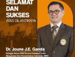 Joune Ganda Nahkodai MIPI Sulawesi Utara, Sekaligus Luncurkan Buku Strategi Kawasan Bimindo